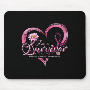 I'm A Survivor Breast Cancer Awareness Pink Ribbon Mouse Mat