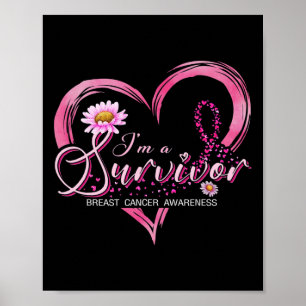 I'm A Survivor Breast Cancer Awareness Pink Ribbon Poster