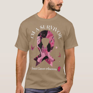 I'm A Survivor Breast Cancer Awareness Pink Ribbon T-Shirt
