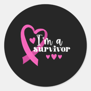 I'M A Survivor Breast Cancer Classic Round Sticker