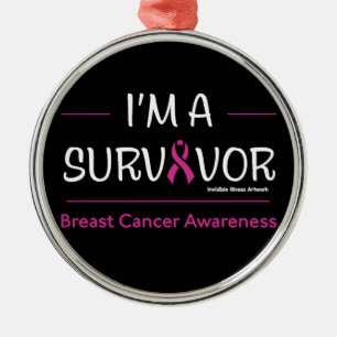 I'm a Survivor...Breast Cancer Metal Tree Decoration