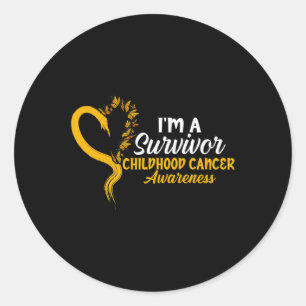 I'm A Survivor Butterfly Childhood Cancer Awarenes Classic Round Sticker