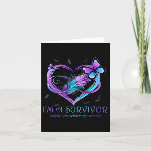 I'm A Survivor Butterfly Heart Suicide Prevention Card