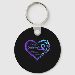 I'm A Survivor Butterfly Heart Suicide Prevention  Key Ring