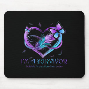 I'm A Survivor Butterfly Heart Suicide Prevention Mouse Mat