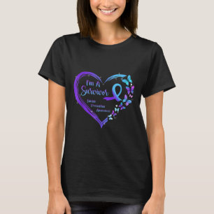 I'm A Survivor Butterfly Heart Suicide Prevention  T-Shirt