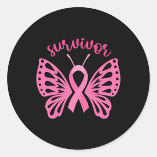 I'm A Survivor Dragonfly Breast Cancer Awareness 1 Classic Round Sticker