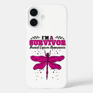 I'm A Survivor Dragonfly Breast Cancer Awareness iPhone 16 Case