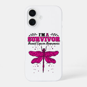 I'm A Survivor Dragonfly Breast Cancer Awareness iPhone 16 Case