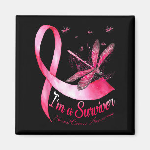 I'm A Survivor Dragonfly Breast Cancer Awareness  Magnet
