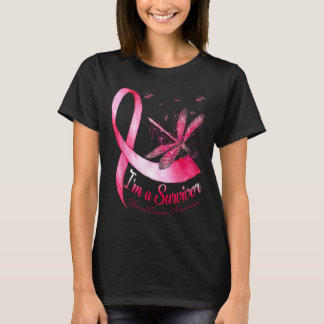 I'm A Survivor Dragonfly Breast Cancer Awareness  T-Shirt