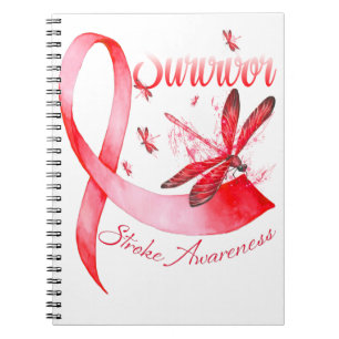 I'm A Survivor Dragonfly Red Ribbon Stroke Notebook