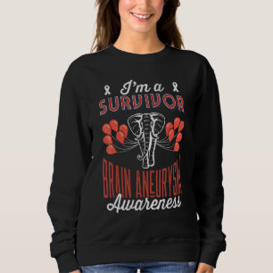 I'm A Survivor Elephant Brain Aneurysm Awareness G Sweatshirt