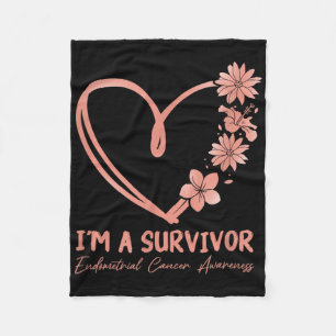 Im A Survivor. Endometrial Cancer Awareness Fleece Blanket
