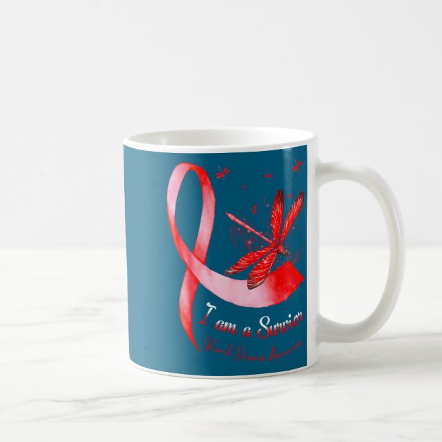I'm A Survivor Heart Disease Awareness Month Red R Coffee Mug (Right)