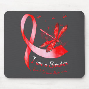 I'm A Survivor Heart Disease Awareness Month Red R Mouse Mat
