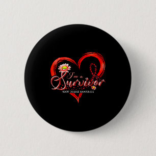 Im A Survivor Heart Disease Awareness Month Red Ri 6 Cm Round Badge