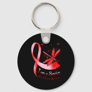 Im A Survivor Heart Disease Awareness Month Red Ri Key Ring
