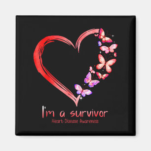 Im A Survivor Heart Disease Awareness Month Red Ri Magnet