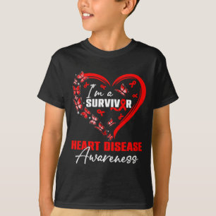 Im A Survivor Heart Disease Awareness Month Red Ri T-Shirt