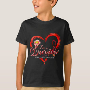 Im A Survivor Heart Disease Awareness Month Red Ri T-Shirt