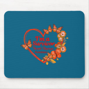 I'm A Survivor Heart Disease Awareness Red Butterf Mouse Mat