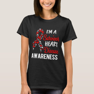 Im A Survivor Heart Disease Awareness Red Butterfl T-Shirt