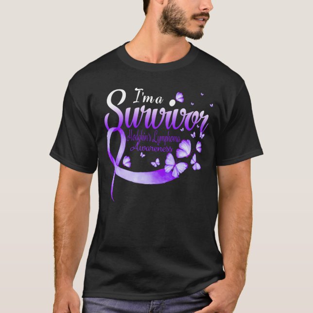 I'm A Survivor Hodgkin's Lymphoma Awareness Butter T-Shirt (Front)