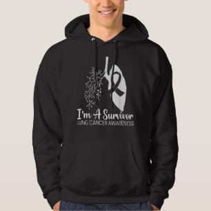 I'm A Survivor Lung Cancer Awareness Month White R Hoodie