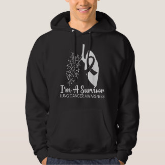 I'm A Survivor Lung Cancer Awareness Month White R Hoodie