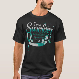I'm A Survivor Ovarian Cancer Awareness Butterfly  T-Shirt