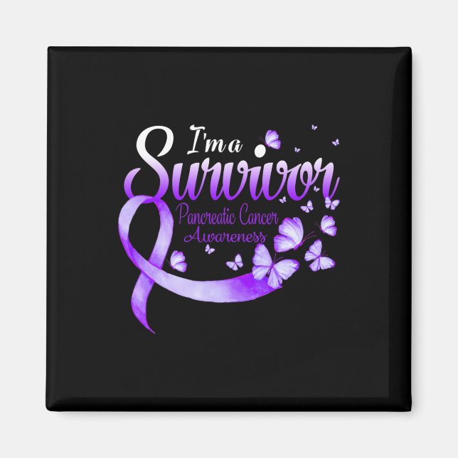 I'm A Survivor Pancreatic Cancer Awareness Butterf Magnet (Front)