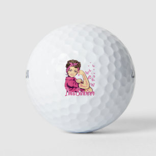 I'm A Survivor Rosie Riveter Breast Cancer Golf Balls