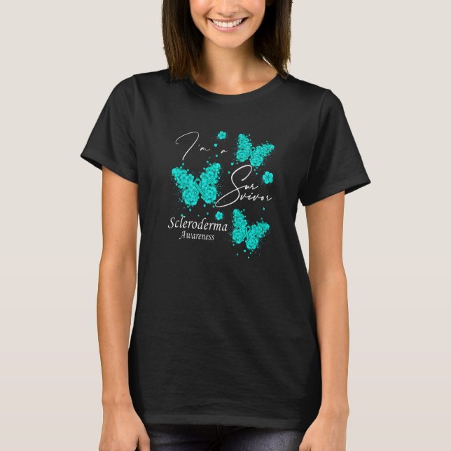 I'm A Survivor Scleroderma Awareness Butterfly T-Shirt (Front)