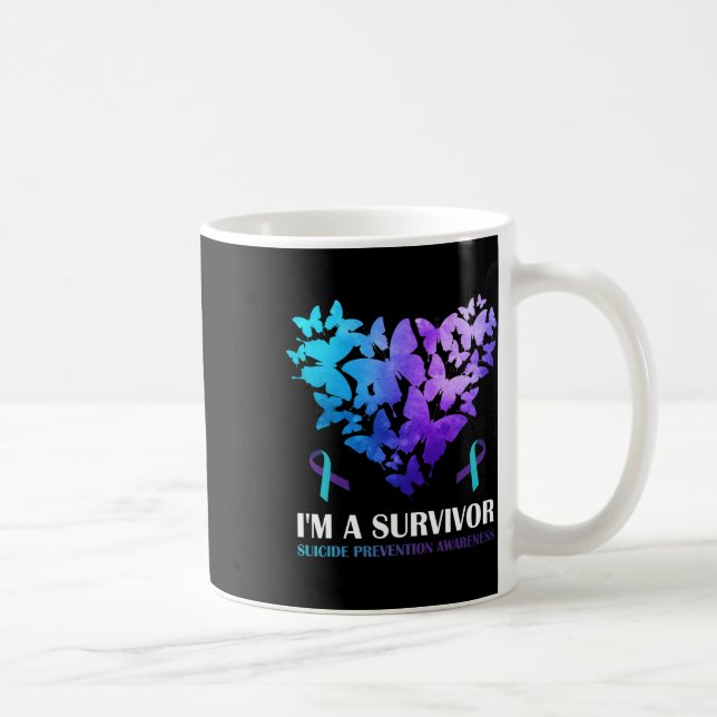I'm A Survivor Suicide Prevention Awareness Butter Coffee Mug (Right)