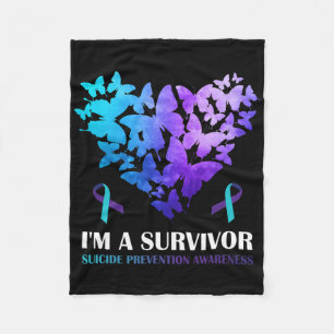 I'm A Survivor Suicide Prevention Awareness Butter Fleece Blanket