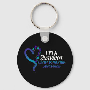 Im A Survivor Suicide Prevention Awareness Butterf Key Ring
