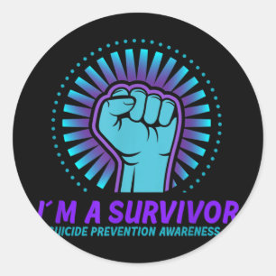Im A Survivor Suicide Prevention Awareness Classic Round Sticker