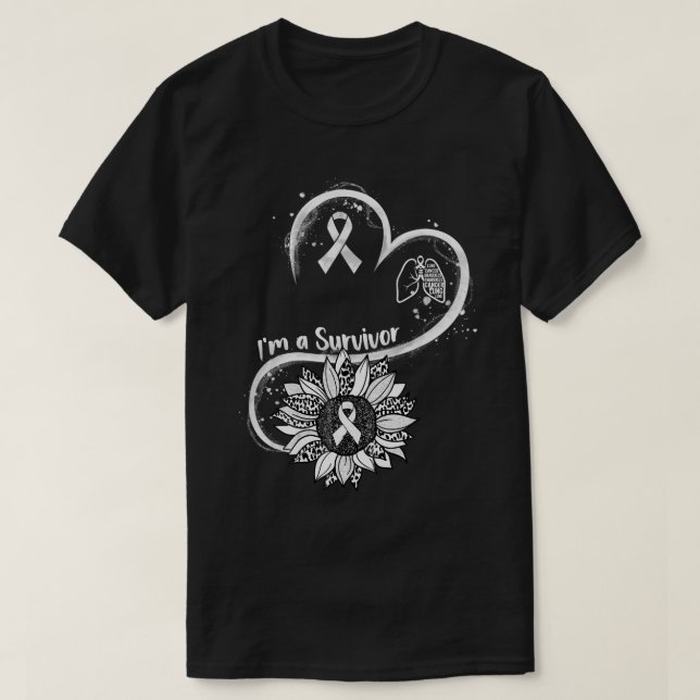 I'm A Survivor Sunflower Lung Cancer Awareness War T-Shirt (Design Front)