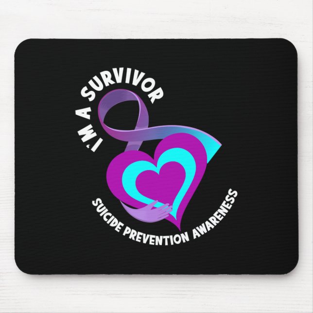 I'm A Survivor Support Suicide Prevention Awarenes Mouse Mat (Front)