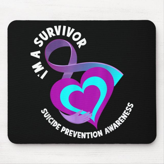 Im A Survivor Support Suicide Prevention Awareness Mouse Mat (Front)