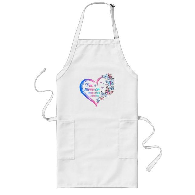  I'm A Survivor Thyroid Cancer Awareness Long Apron (Front)