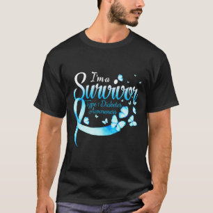 I'm A Survivor Type 1 Diabetes Awareness Butterfly T-Shirt