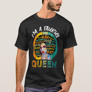 I'm A Taurus Queen Vintage Melanin Black Women Hor T-Shirt