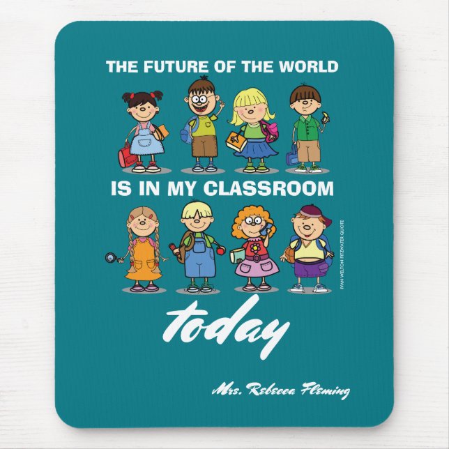 I'm a Teacher. Custom Name Gift Mouse Mat (Front)