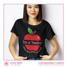 I'm a Teacher I Know Things Apple Illustration