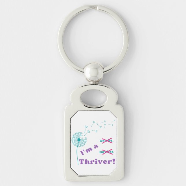 I'm a Thriver! dandelion Key Ring (Front)