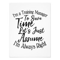I'm a Training Manager To Save Time