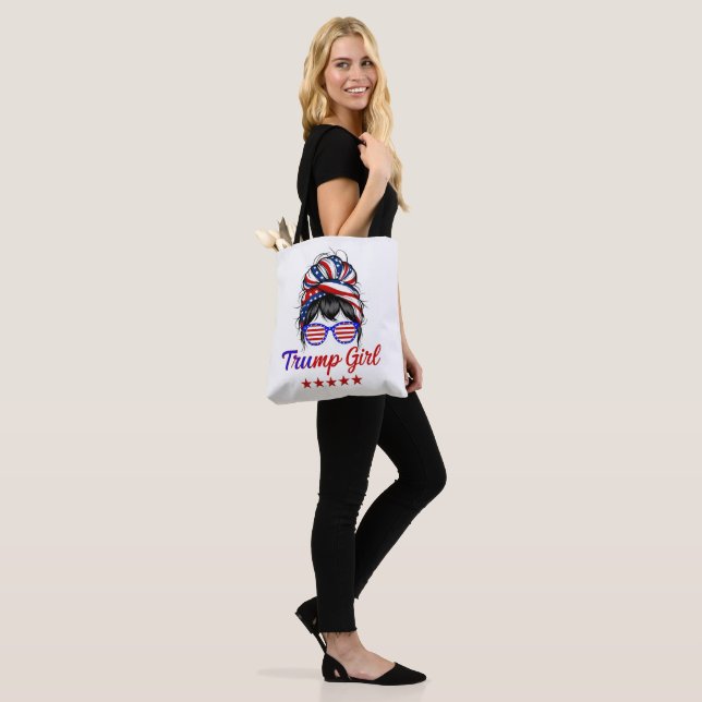  I'm a Trump Girl, Messy Bun Election 2024 Tote Bag (On Model)