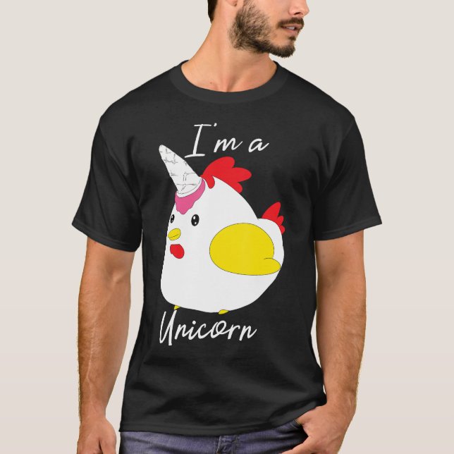 Im A Unicorn Chicken Ice Cream Cone T-Shirt (Front)